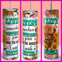 Highland cow - Livin life 20 oz tumbler