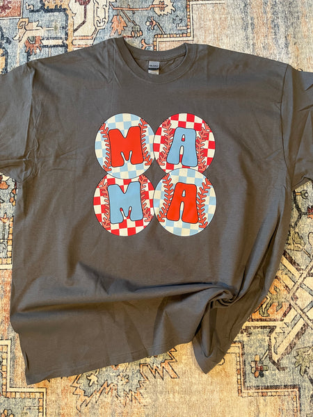 Baseball / softball mama red / blue - shirt