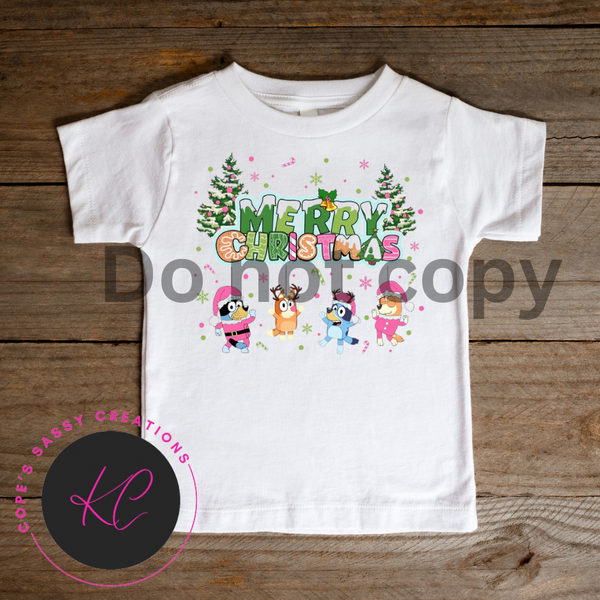 Bluey Christmas kids shirt