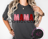 Mama pink red glitter Shirt