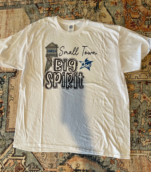 Small town big shirt on white