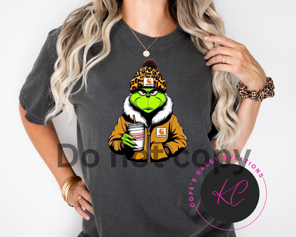 Coffee drinking Grinch Shirt