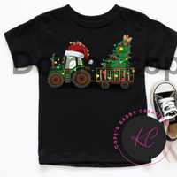 Tractor Christmas kids shirt