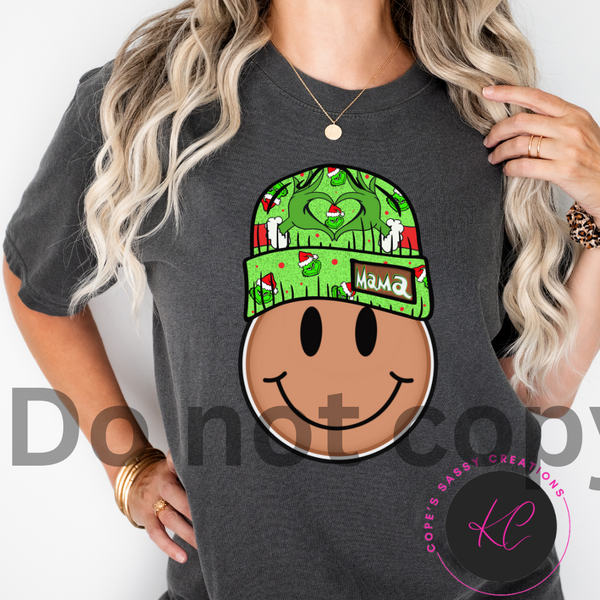 Mama Grinch beanie Shirt