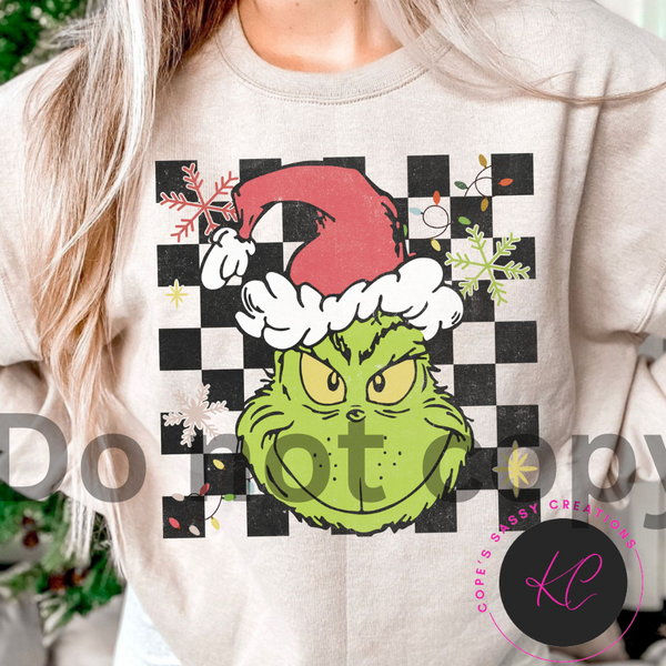 Checkered Grinch Sweatshirt