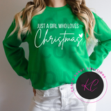 Just a Gril Who Loves Christmas Sweatshirt