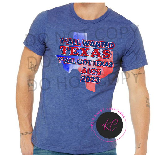 Texas Rangers Yall Wanted TEXAS Shirt