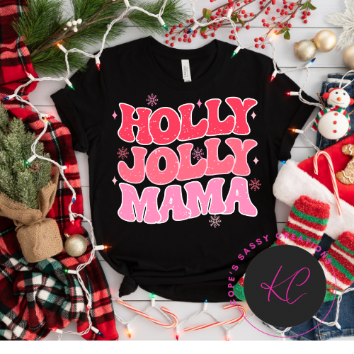 Holly Jolly Mama Snowflakes TRANSFER