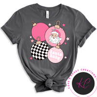 Santa Baby Christmas Ornament Checkered TRANSFER