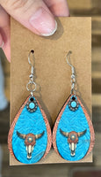 Cow western earrings