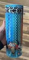 Turquoise western 20 oz tumbler