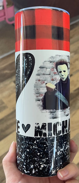 Peace love Michael Myers 20 oz tumbler