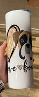 Peace love boxer 20 oz tumbler