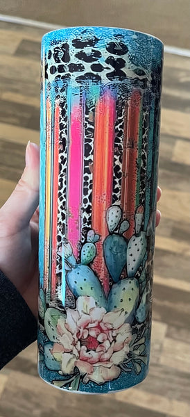 Turquoise western 20 oz tumbler