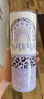 Purple mama glitter 20 oz tumbler